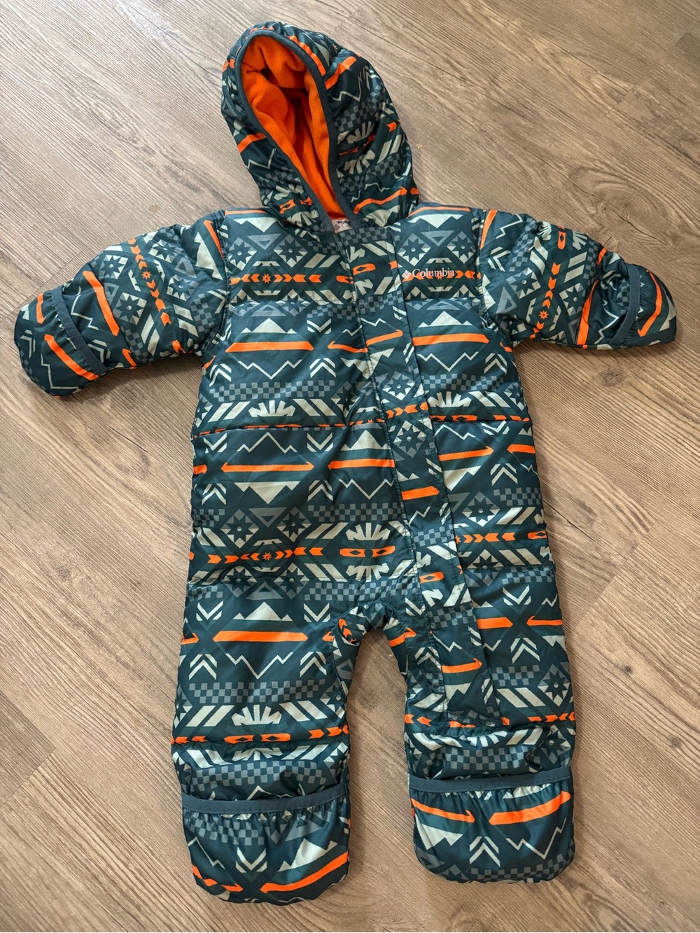 Columbia Snuggly Bunny Toddler Bunting Snowsuit in Night Wave Checkered Peaks